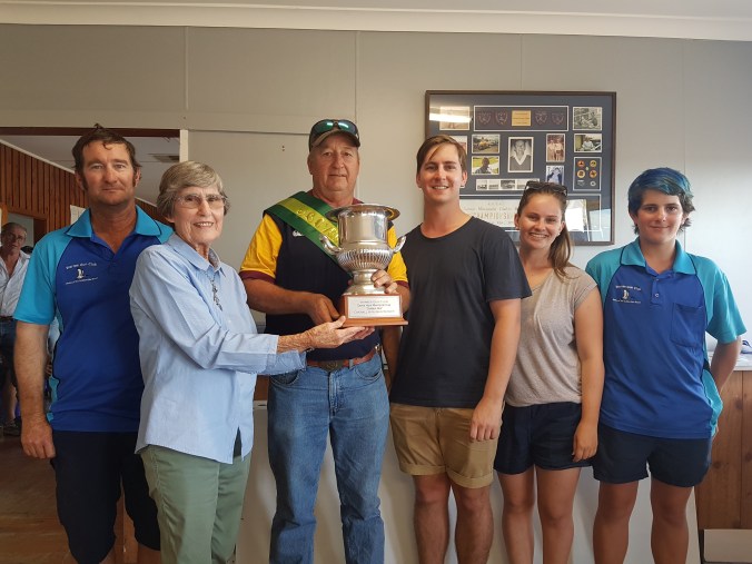 Denis Hunt Memorial Trophy winner - Steven Walker being presented by the Hunt Family